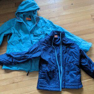 Merrell 2-Piece waterproof warm winter jacket, Navy and Turquoise, Small